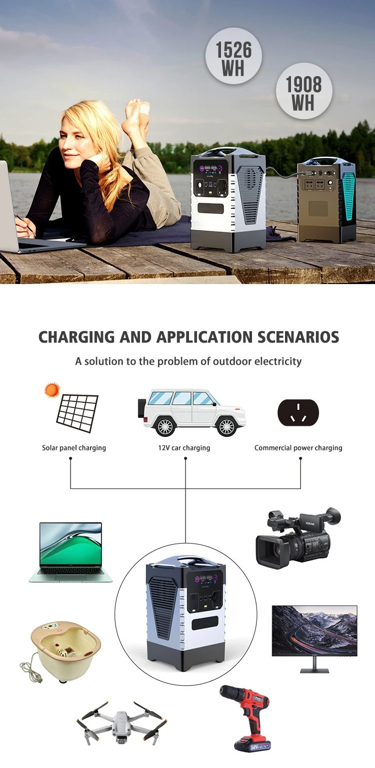 220V 230V Portable Power Station Solar Power Bank Charging 1500W Power Station