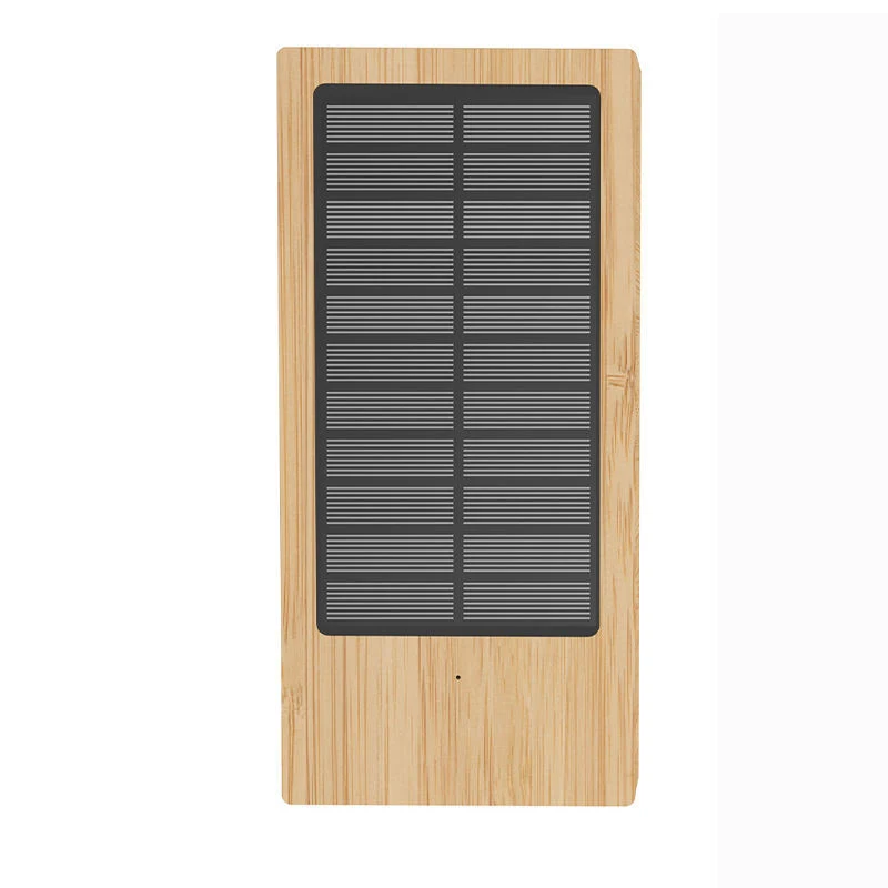 Mobile Accessories Micro USB Type-C Bamboo Wood 8000mAh Solar Power Bank