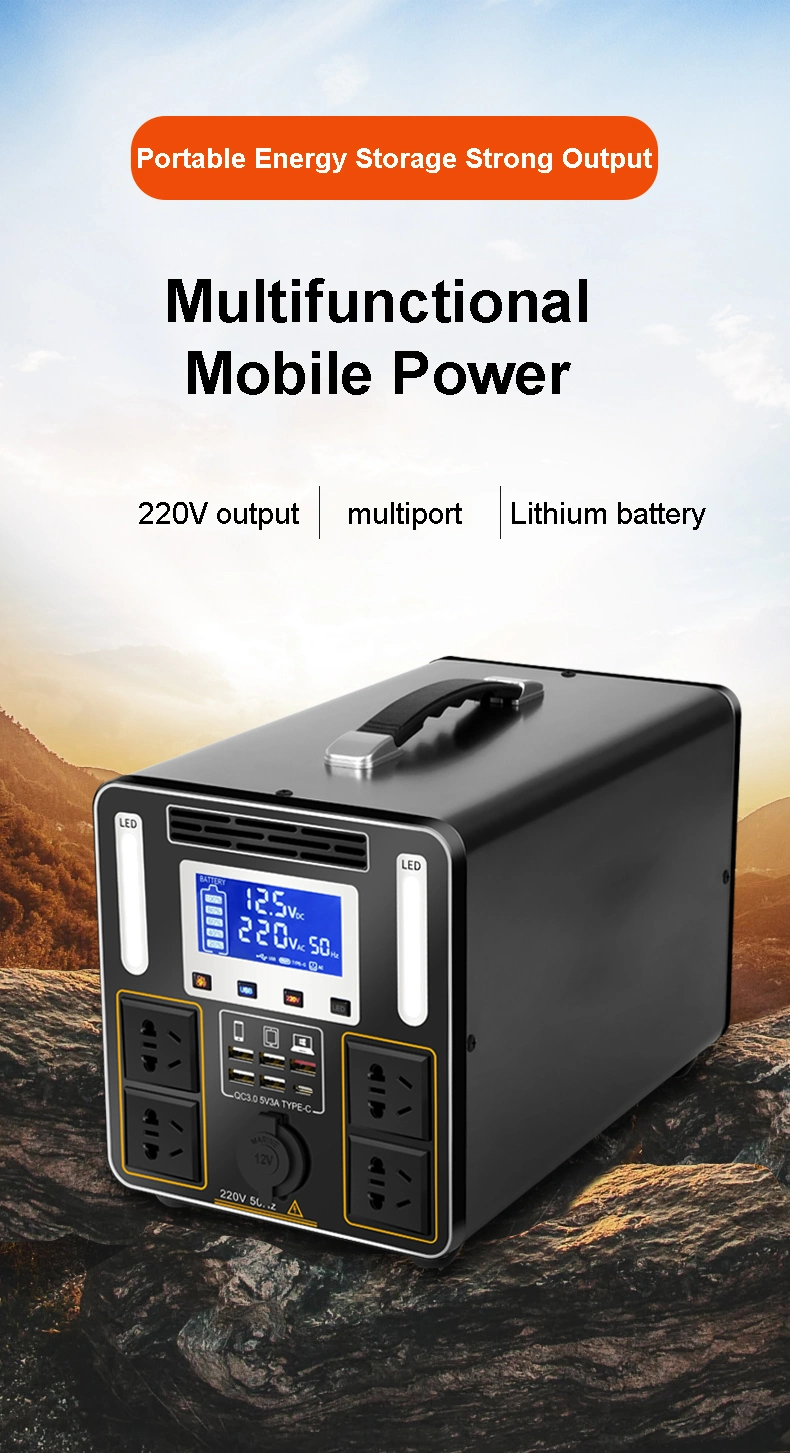 Solar Generator 200W 300W 500W 600W 1000W 2000W Outdoor Bank Portable Solar LiFePO4 Portable Power Station