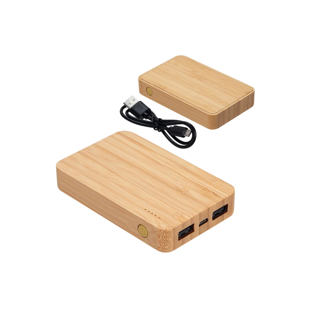 Bamboo 5000mAh Dual Port Power Bank with Wireless Charger